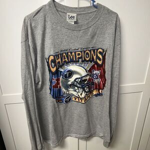 Lee 2000 Tennessee Titans Champions Grey Long‎ Sleeve Shirt Mens XL